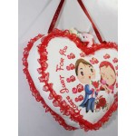 Roses Just For You Teddy Couple Hanging Heart